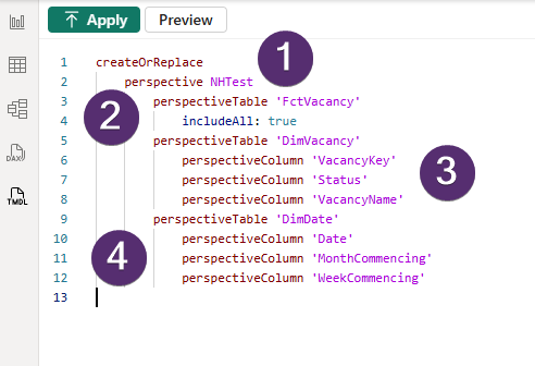 Perspective definition in Power BI