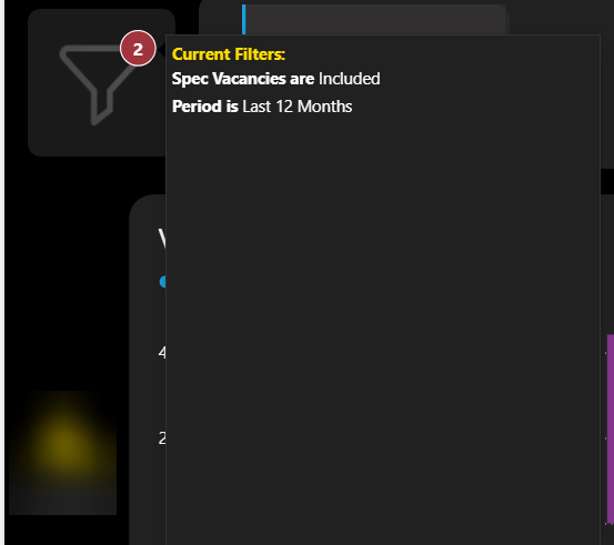 Final version showing count of filters made and then hover over
