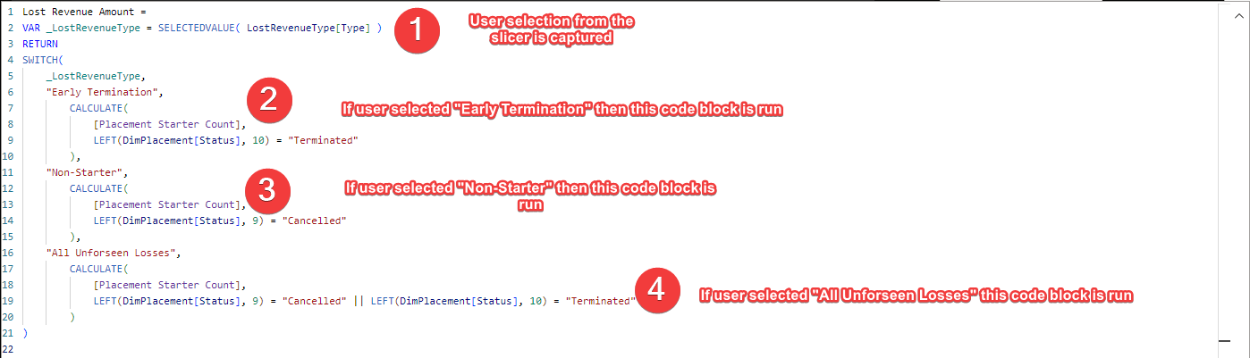 DAX control flow measure using selection made