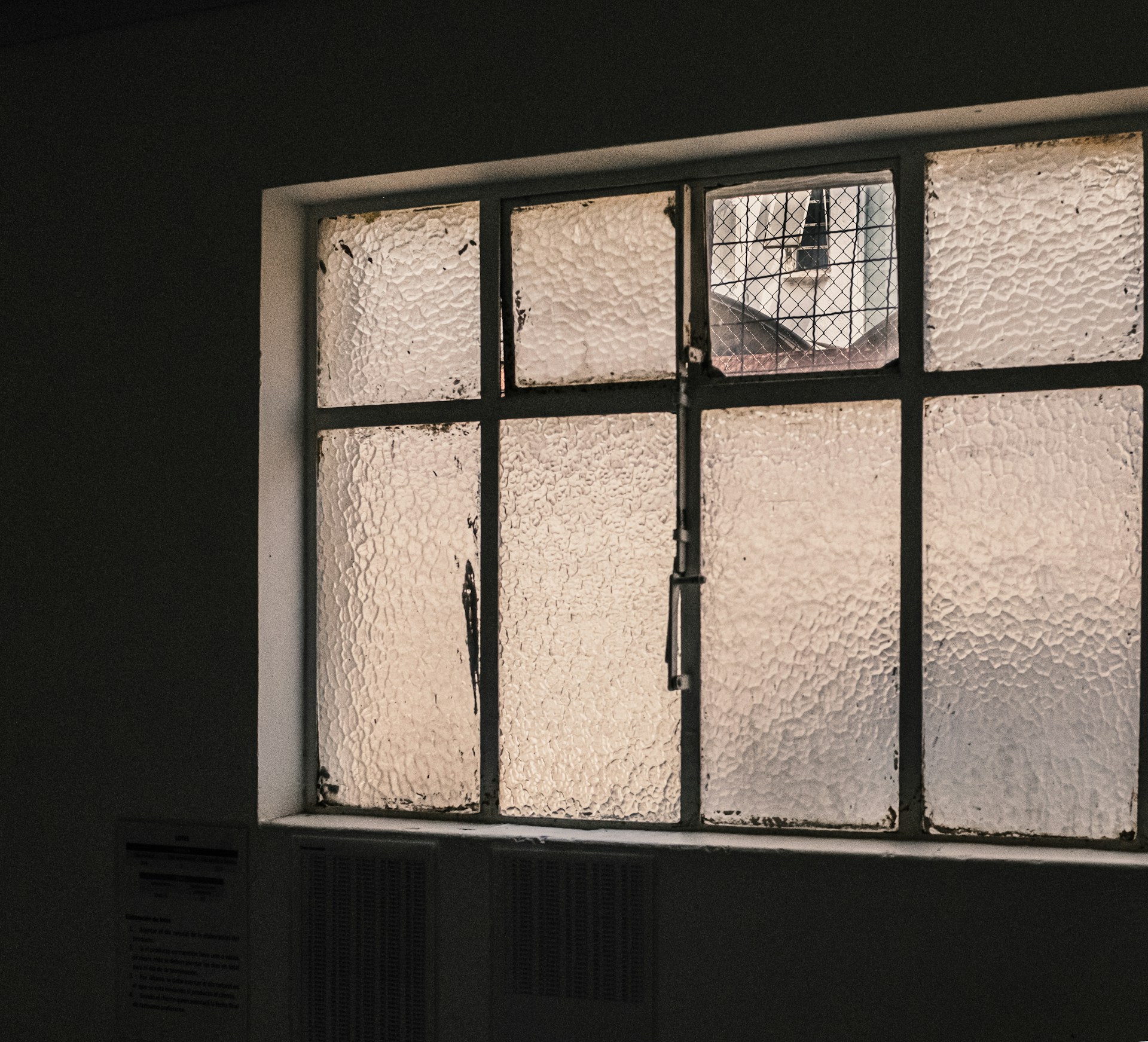 A window made up of panes of glass